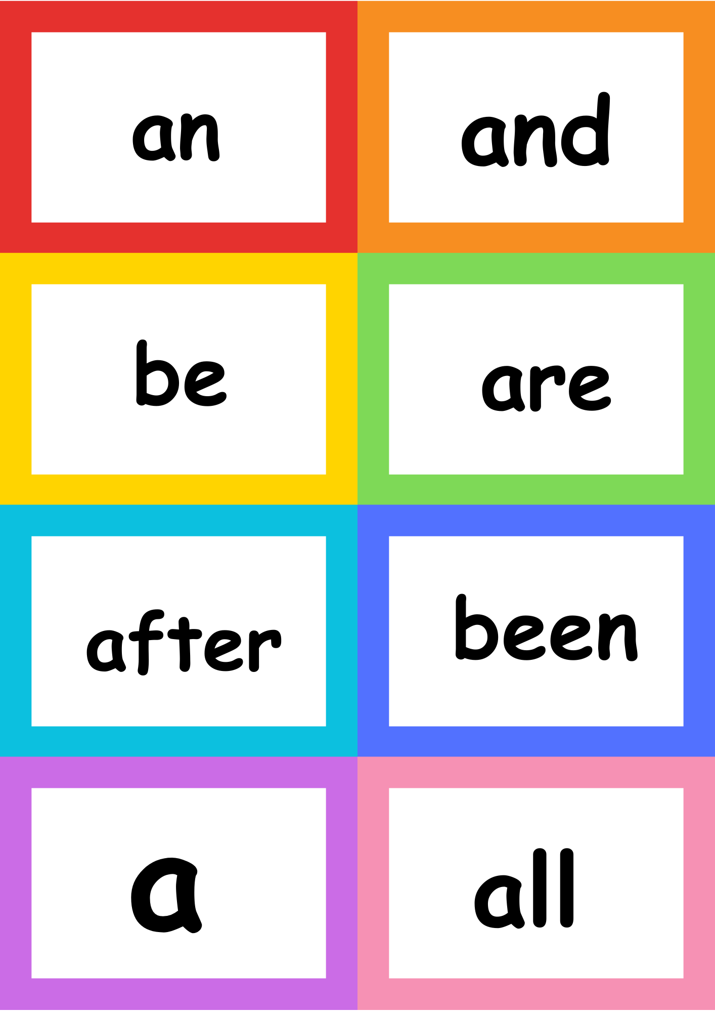 sight words flash cards sight words flash cards