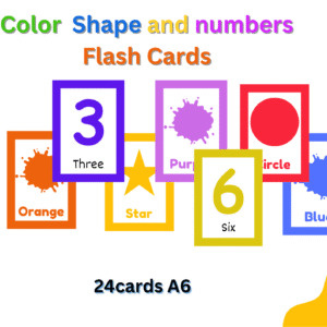 color and shapes and number flash card