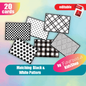 Home black and white pattern matching activity