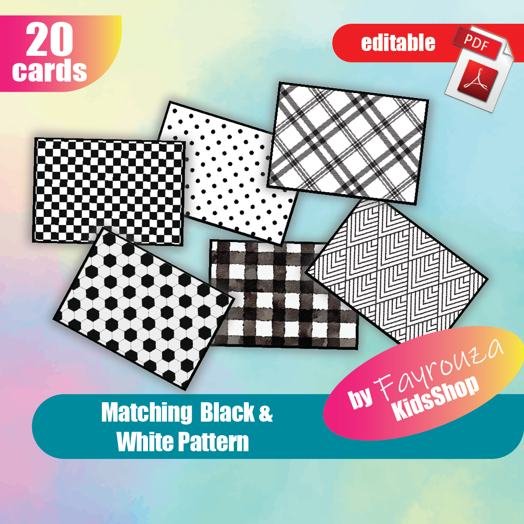black and white pattern matching activity black and white pattern matching activity